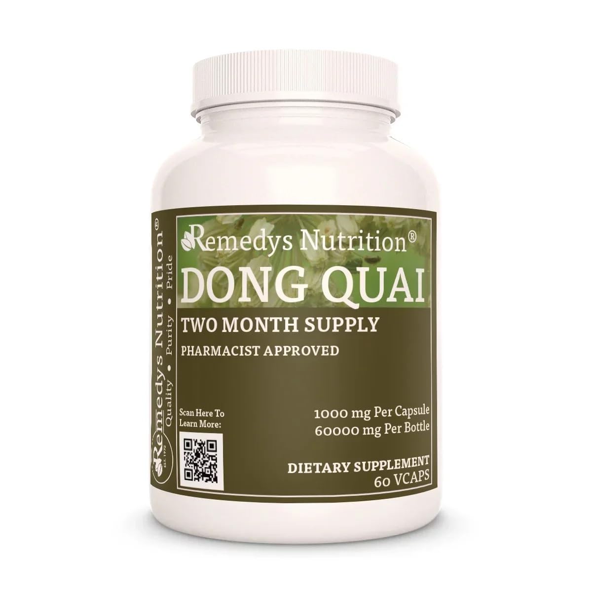 Remedy’s Nutrition Dong Quai 1000 mg Capsules, 60 Count