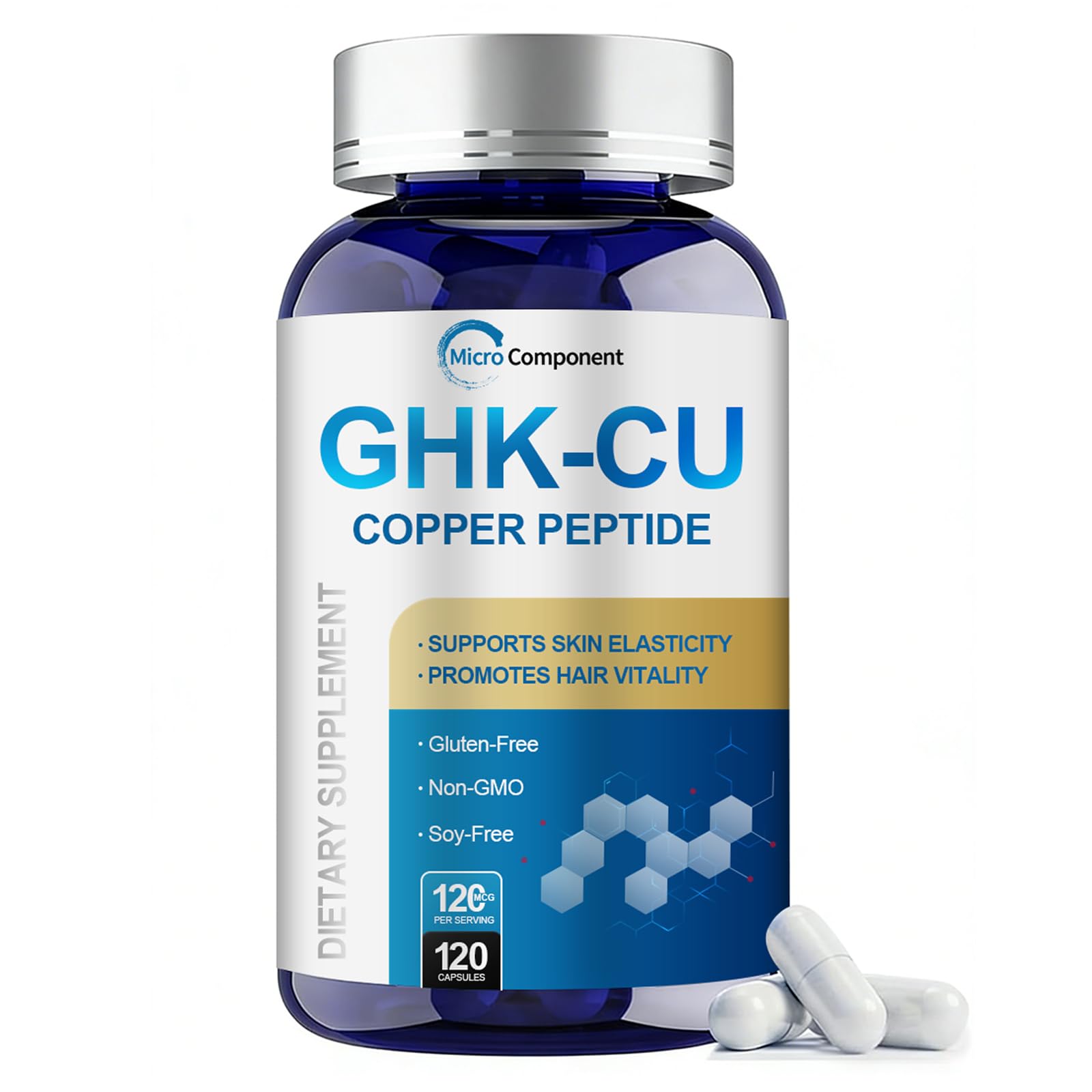 GOLI SUPPS GHK-Cu Copper Peptide Supplement Capsules 120