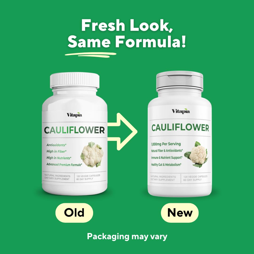 Vitapia Organic Cauliflower Superfood Veggies Powder Supplement 120 Capsules
