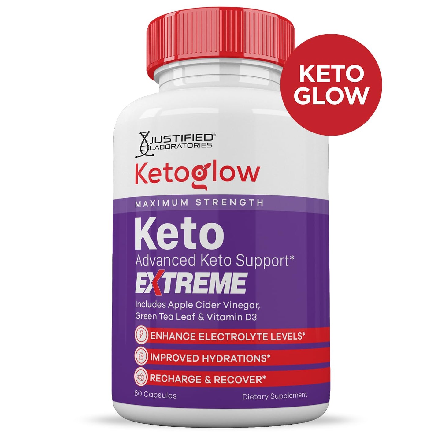 Justified Laboratories Keto Glow Keto ACV Extreme Pills 1675MG Keto Support Blend Capsules, 180 Count