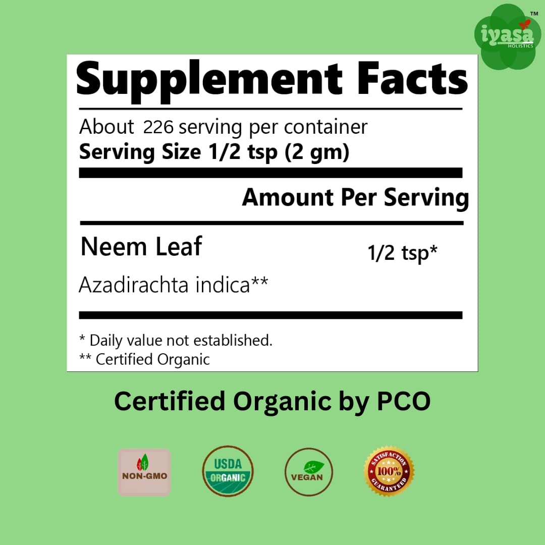 Iyasa Holistics Organic Neem Powder 16oz