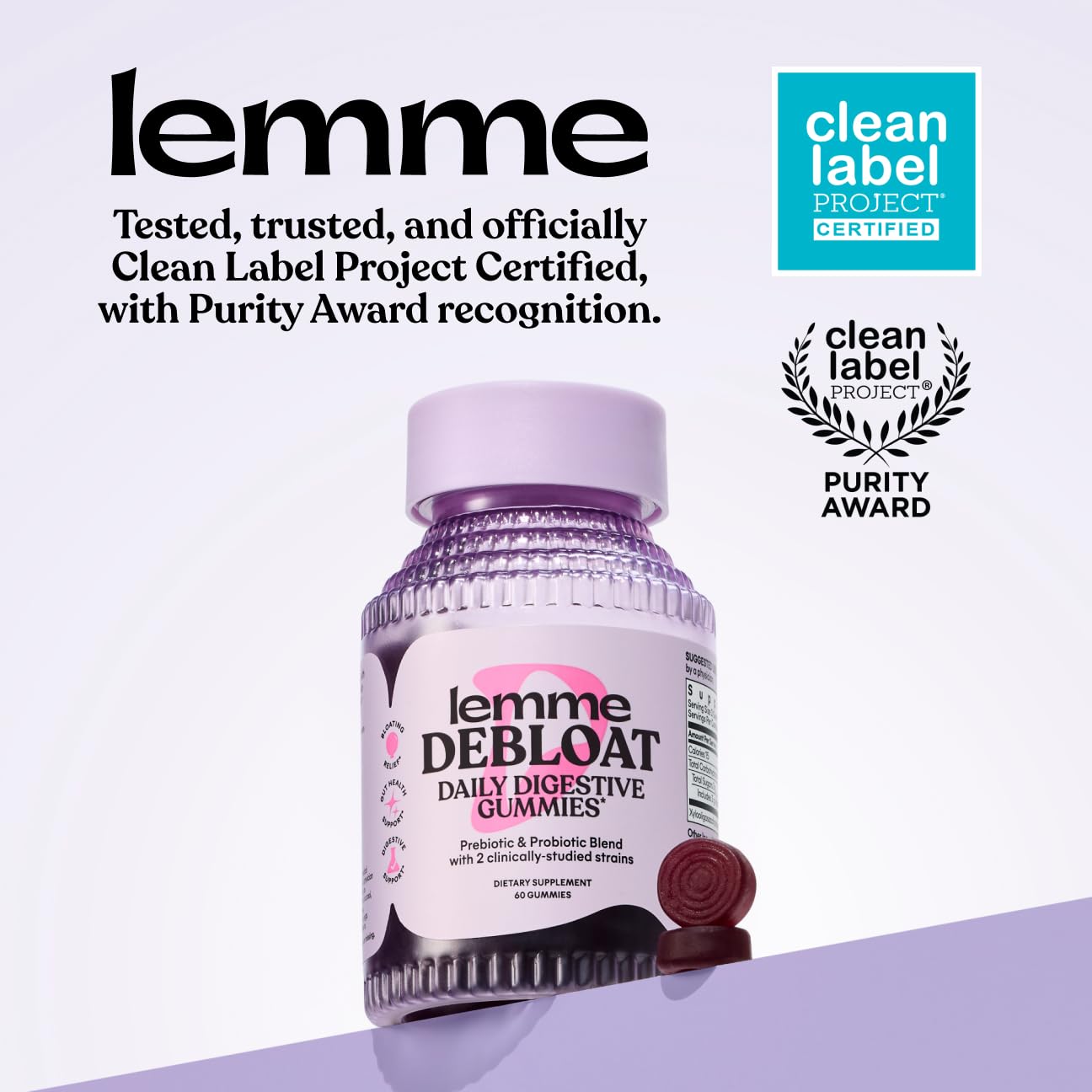 Lemme Debloat Digestive & Gut Health Gummies - 60 Count
