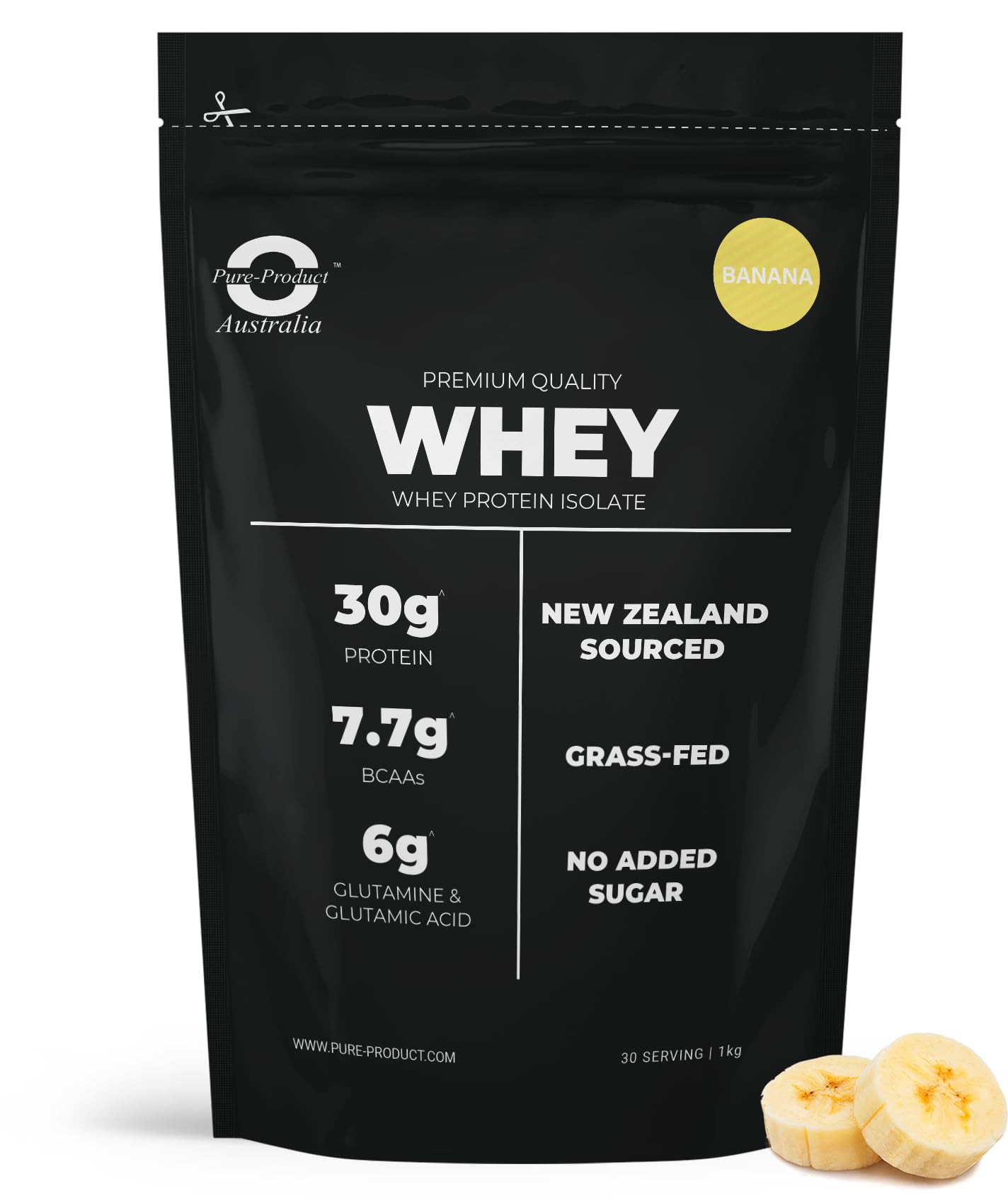Pure Product Australia Whey Protein Isolate & Hydrolyzed Powder Banana 35 Servings
