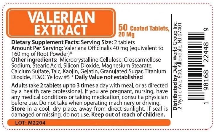Victoria Bella Valerian Root Extract Tablet, 250 Tablets