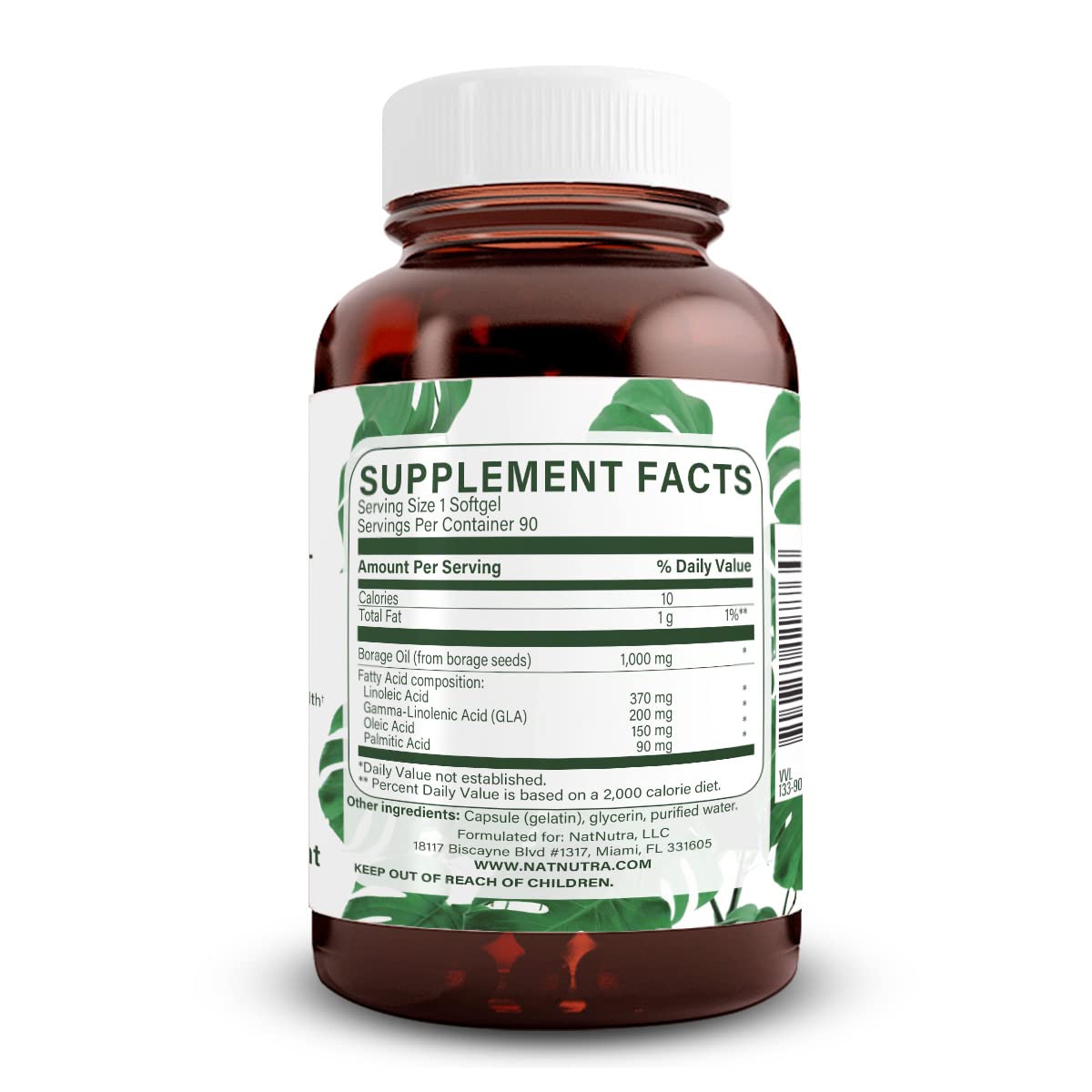 Natural Nutra Borage Oil Supplement Softgels 90