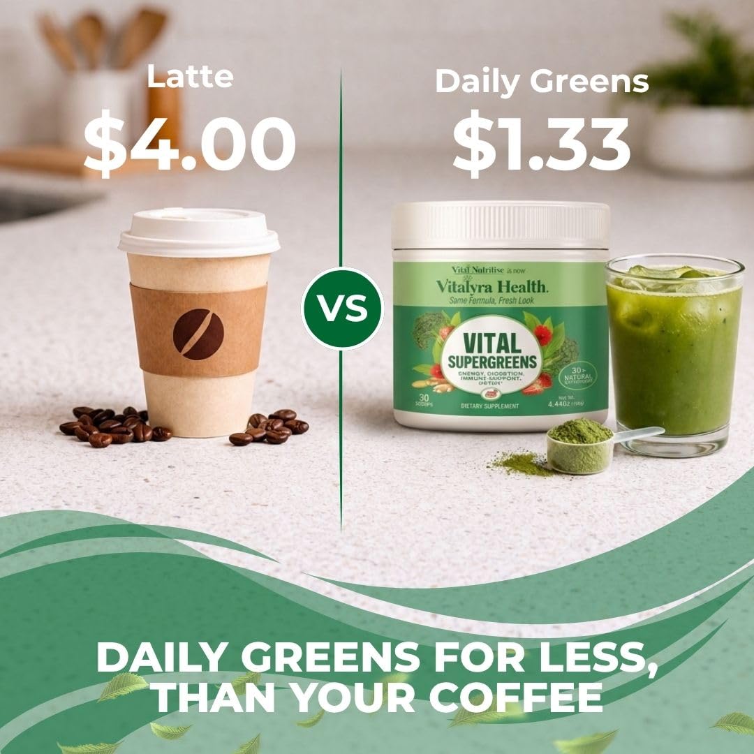 VITAL NUTRITIVE Super Greens Powder 4.44 Ounce