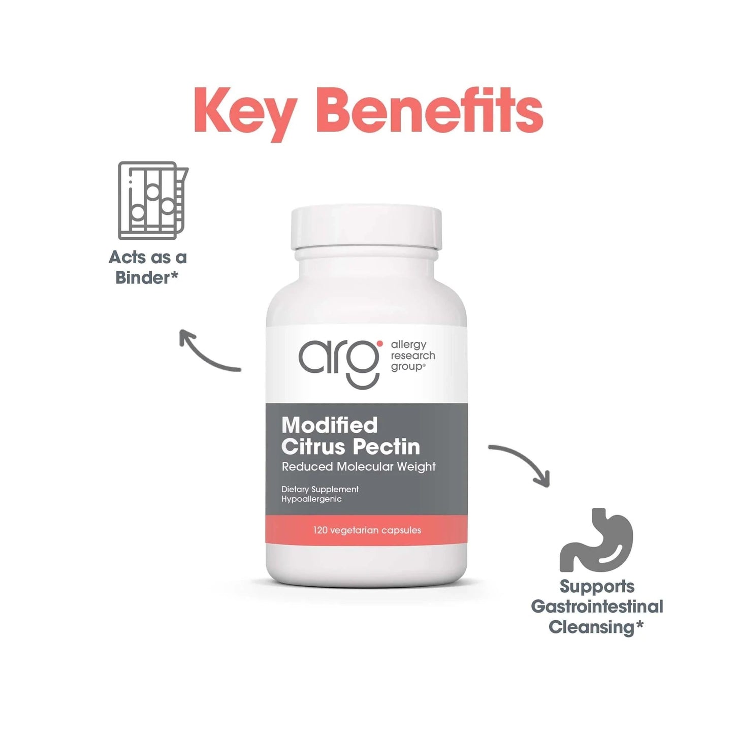 Allergy Research Group Nutricology Modified Citrus Pectin 120 Capsules