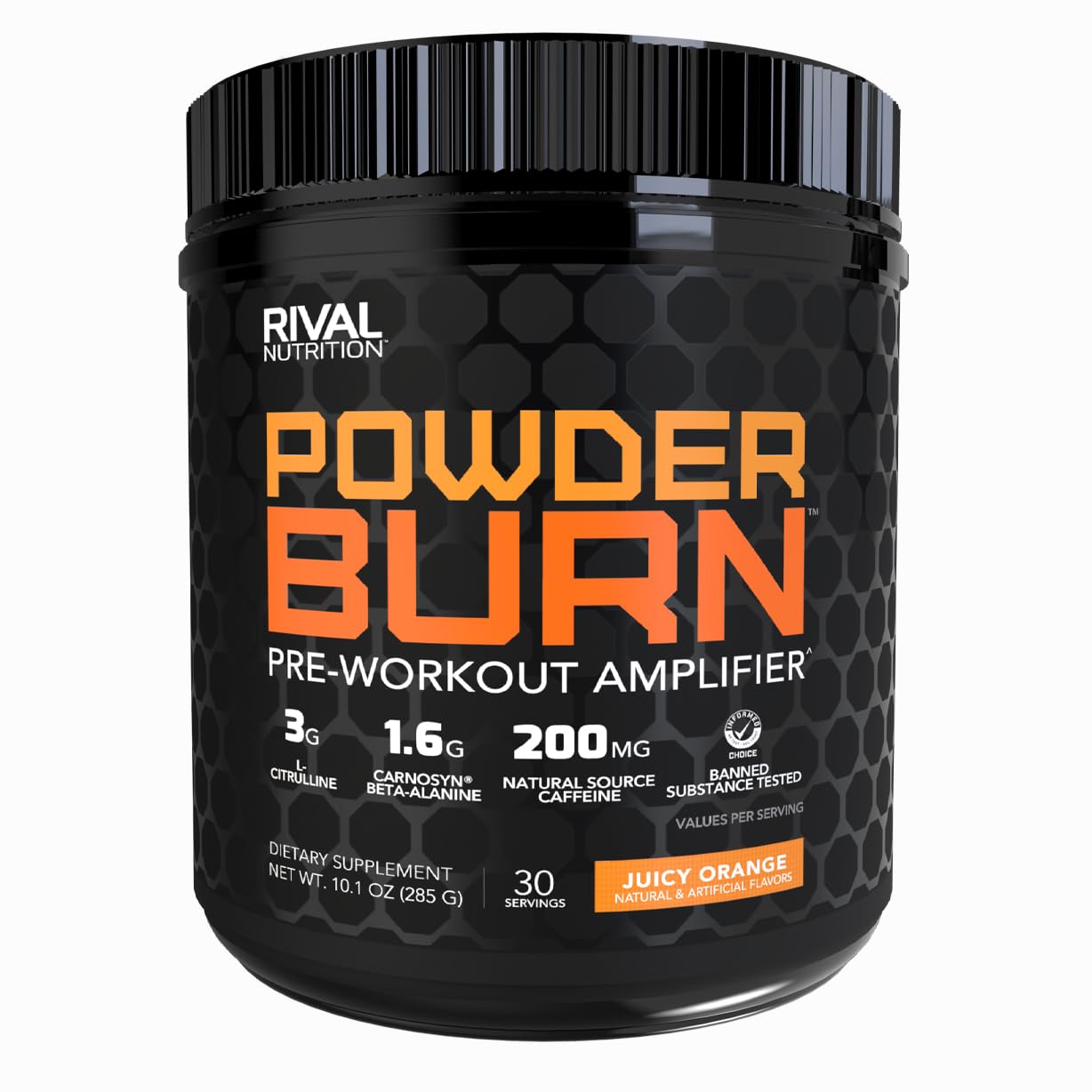 RIVAL NUTRITION Burn Pre-Workout Powder Juicy Orange 1.65 Pound