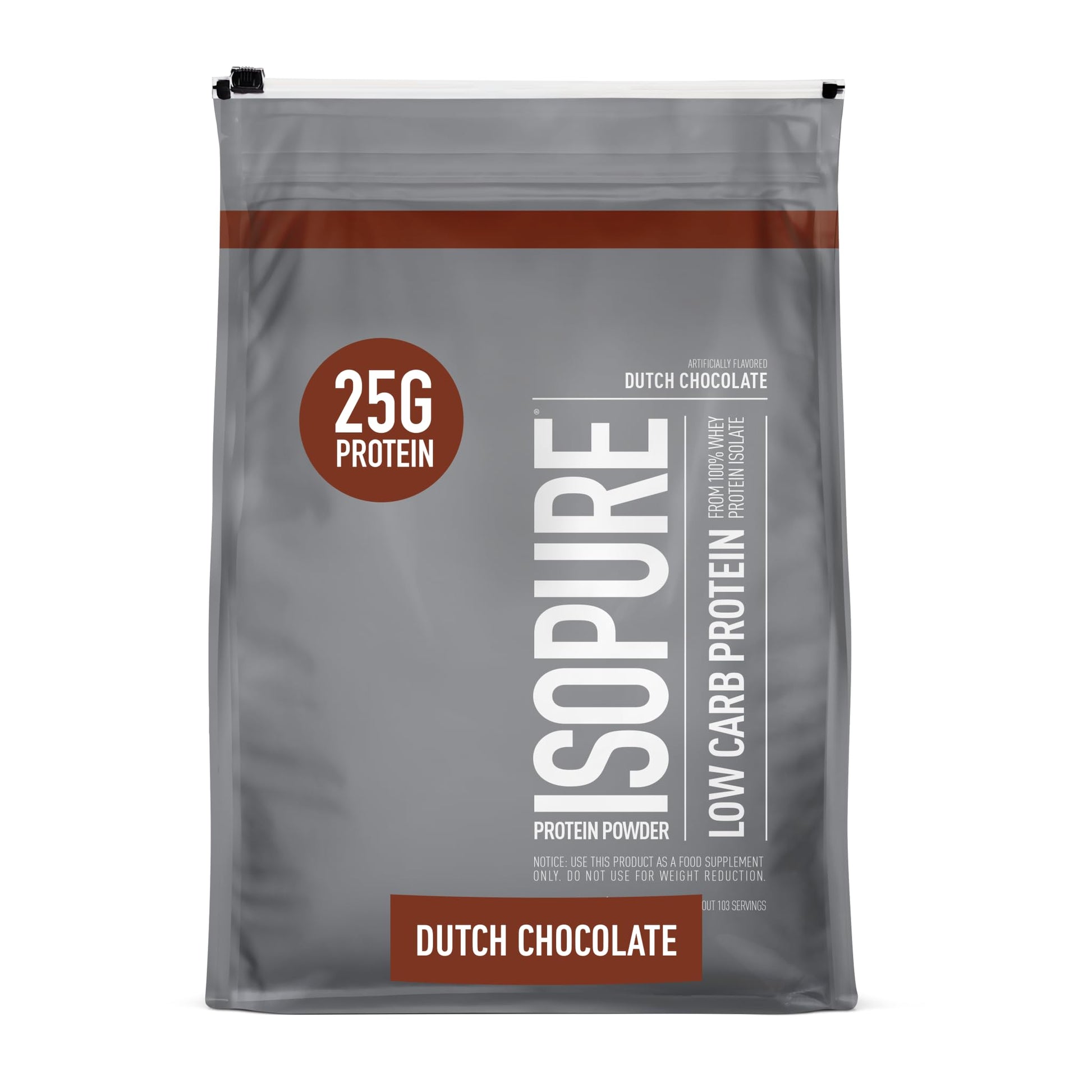 Isopure Low Carb 100% Pure Whey Isolate Protein Powder, Dutch Chocolate, 120 Servings
