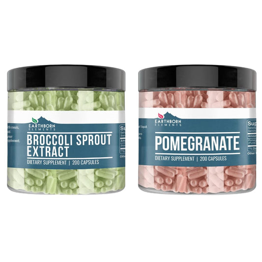 Earthborn Elements Broccoli Extract and Pomegranate Bundle, 2 x 200 Capsules