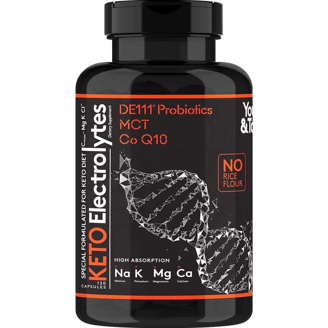 Youth & Tonic Keto Electrolyte Capsules with MCT, Magnesium, Potassium & Zinc – Probiotics, CoQ10 & Vitamin D3 for Hydration, Energy, Fasting Support, Low Carb & Carnivore Diets, 120 Capsules