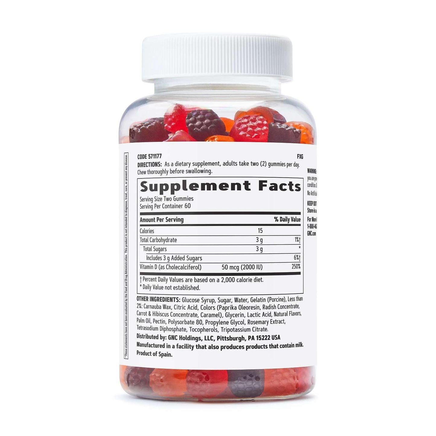 GNC Vitamin D-3 Gummies, 120 Count