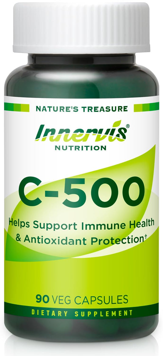 INNERVISNUTRITION C-500 Vitamin C 500mg Capsules, 90 Count