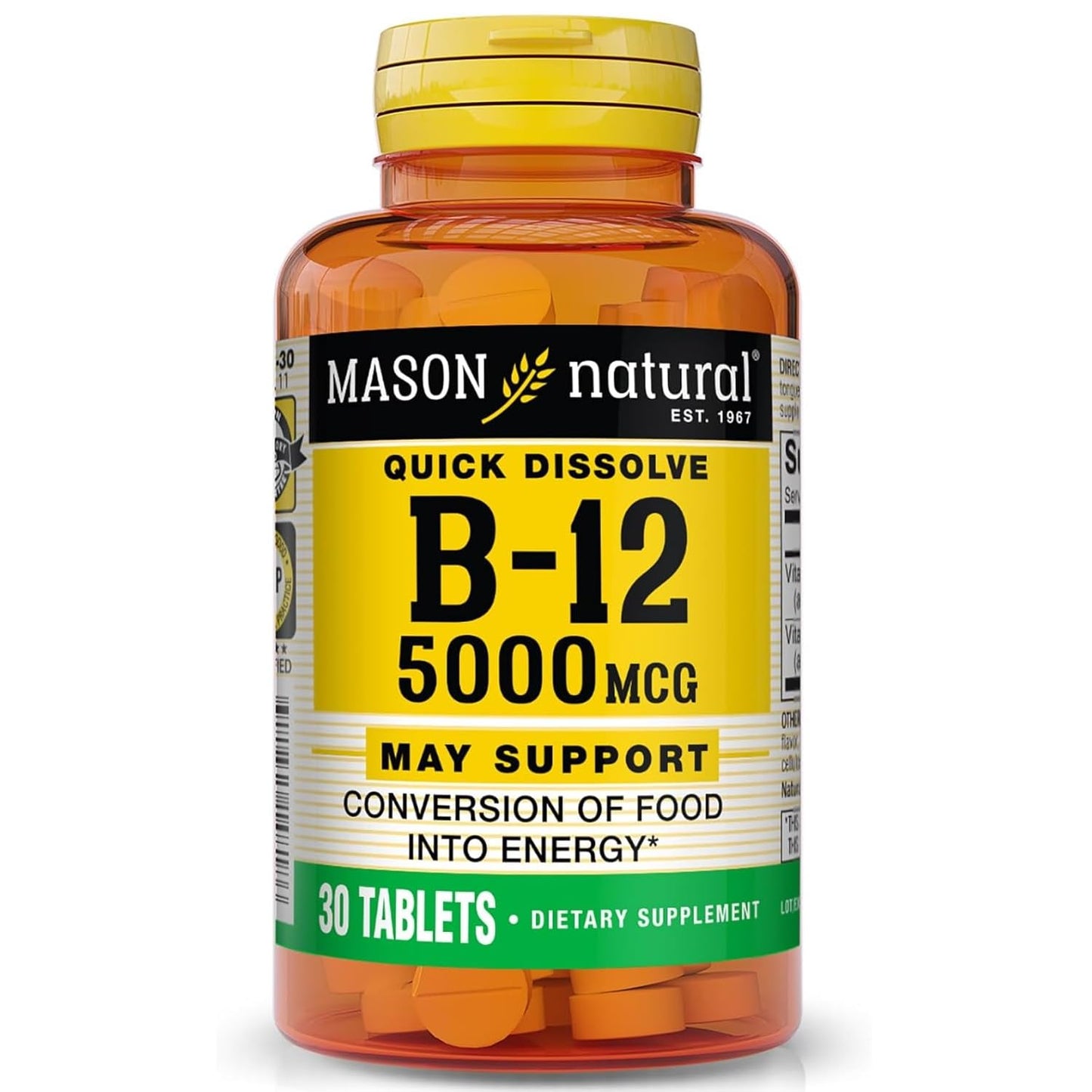 Mason Natural Vitamin B-12 5000 mcg, 60 Tablets