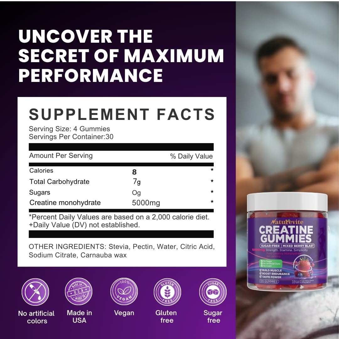 Naturevite Creatine Gummies 120 Count