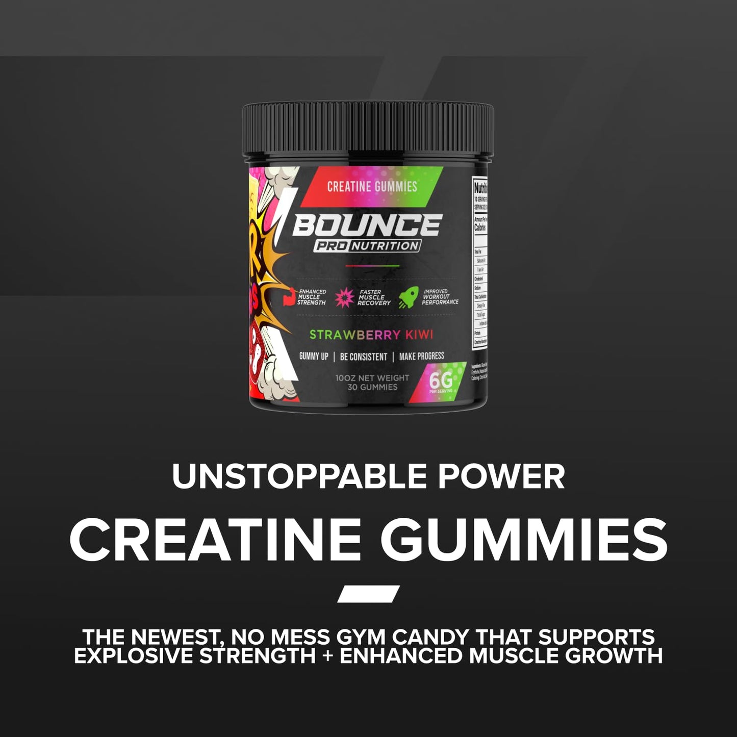 Bounce Pro Creatine Monohydrate Gummies, 30 Count