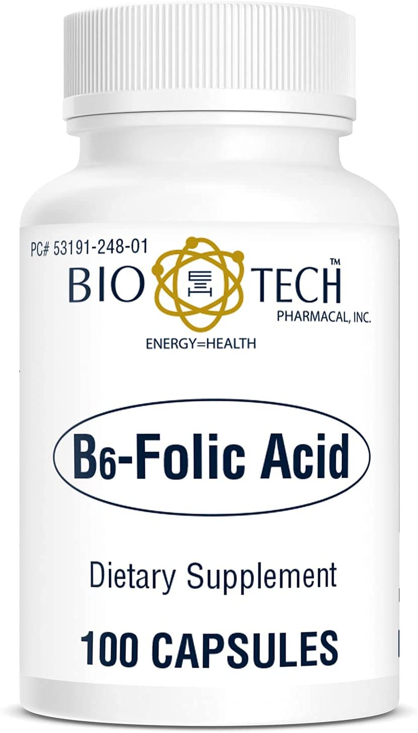 Bio-Tech Pharmacal B6-Folic Acid Capsules, 100 Capsules
