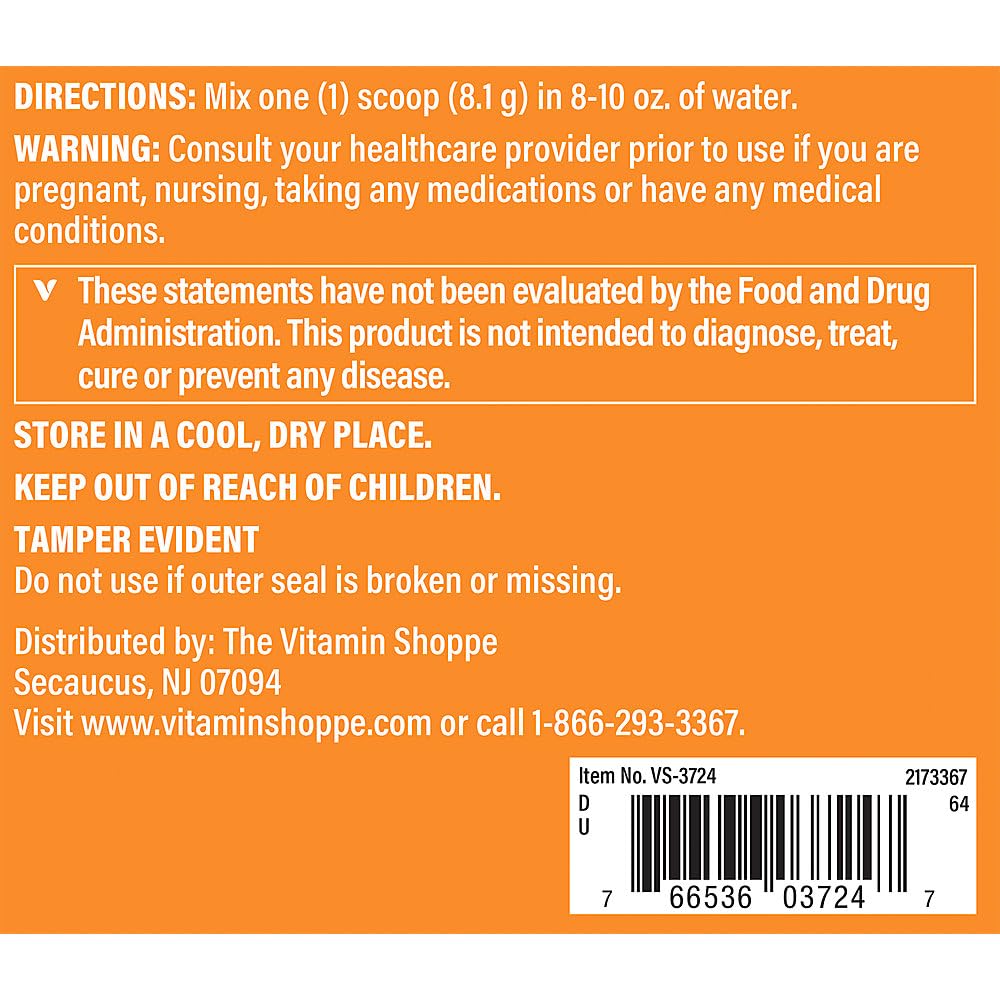 The Vitamin Shoppe L-Arginine - Nitric Oxide Production, Circulation & Exercise Performance Support Powder 14.4 Ounce