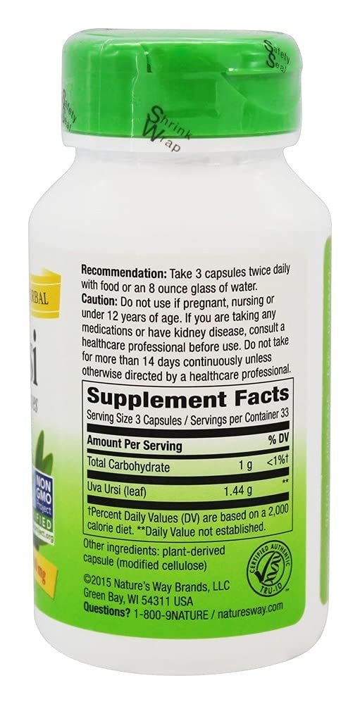 Nature's Way Uva Ursi Leaves 480 mg, 100 Capsules