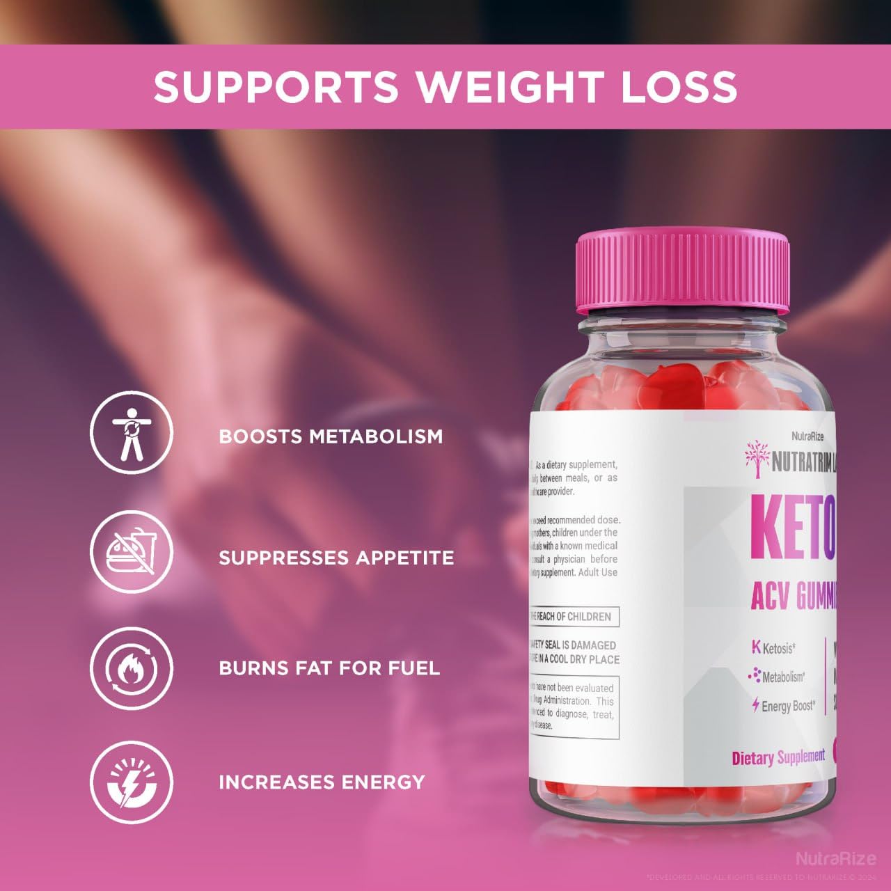 NutraRize Nutratrim Labs Keto ACV Gummies 60 Count