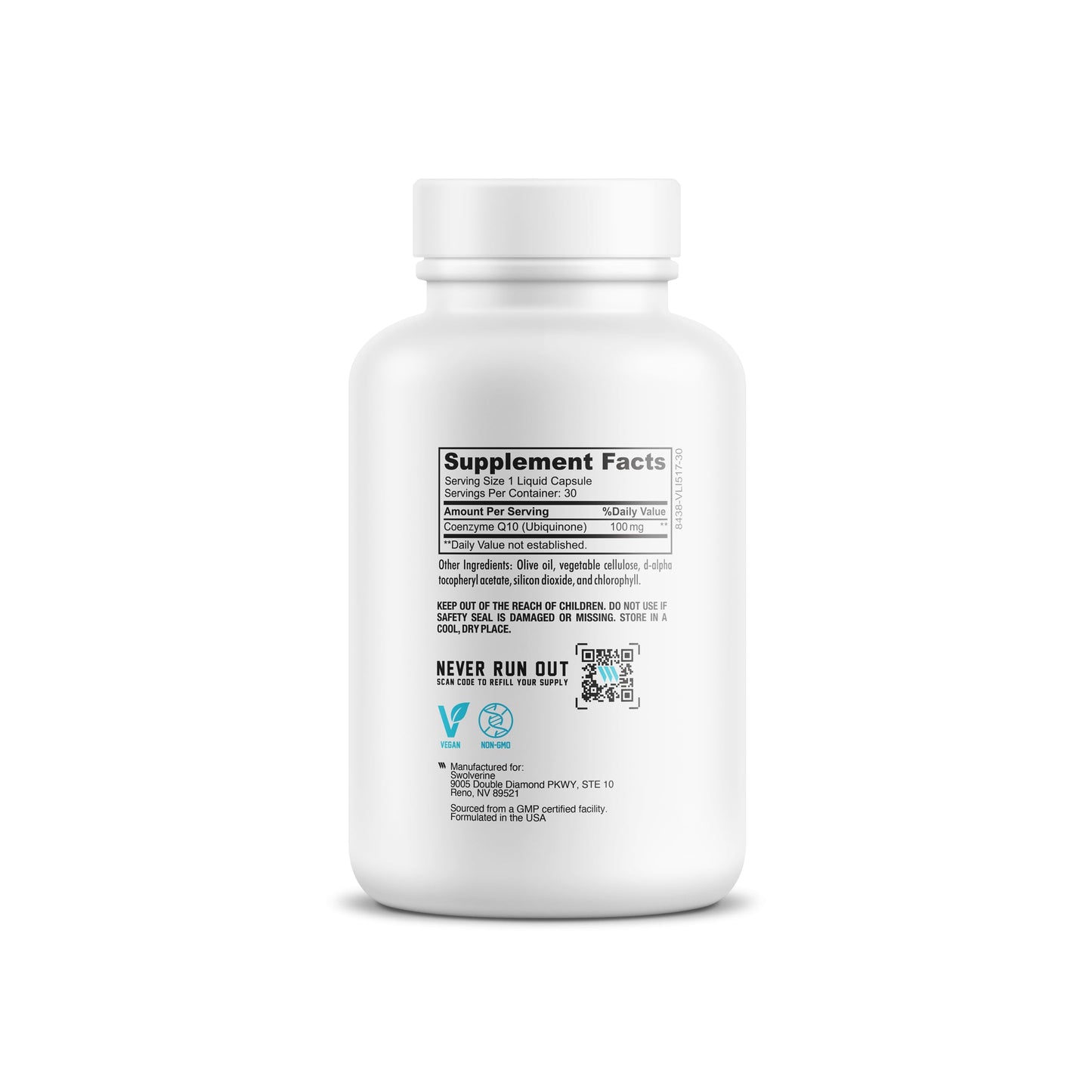 Swolverine CoQ10 100mg Capsule, 30 Count