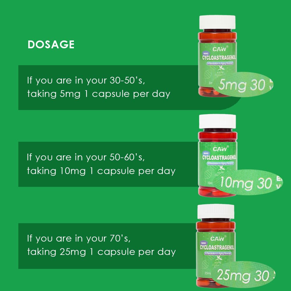 CAW Nano Cycloastragenol Capsules, 6 Bottles