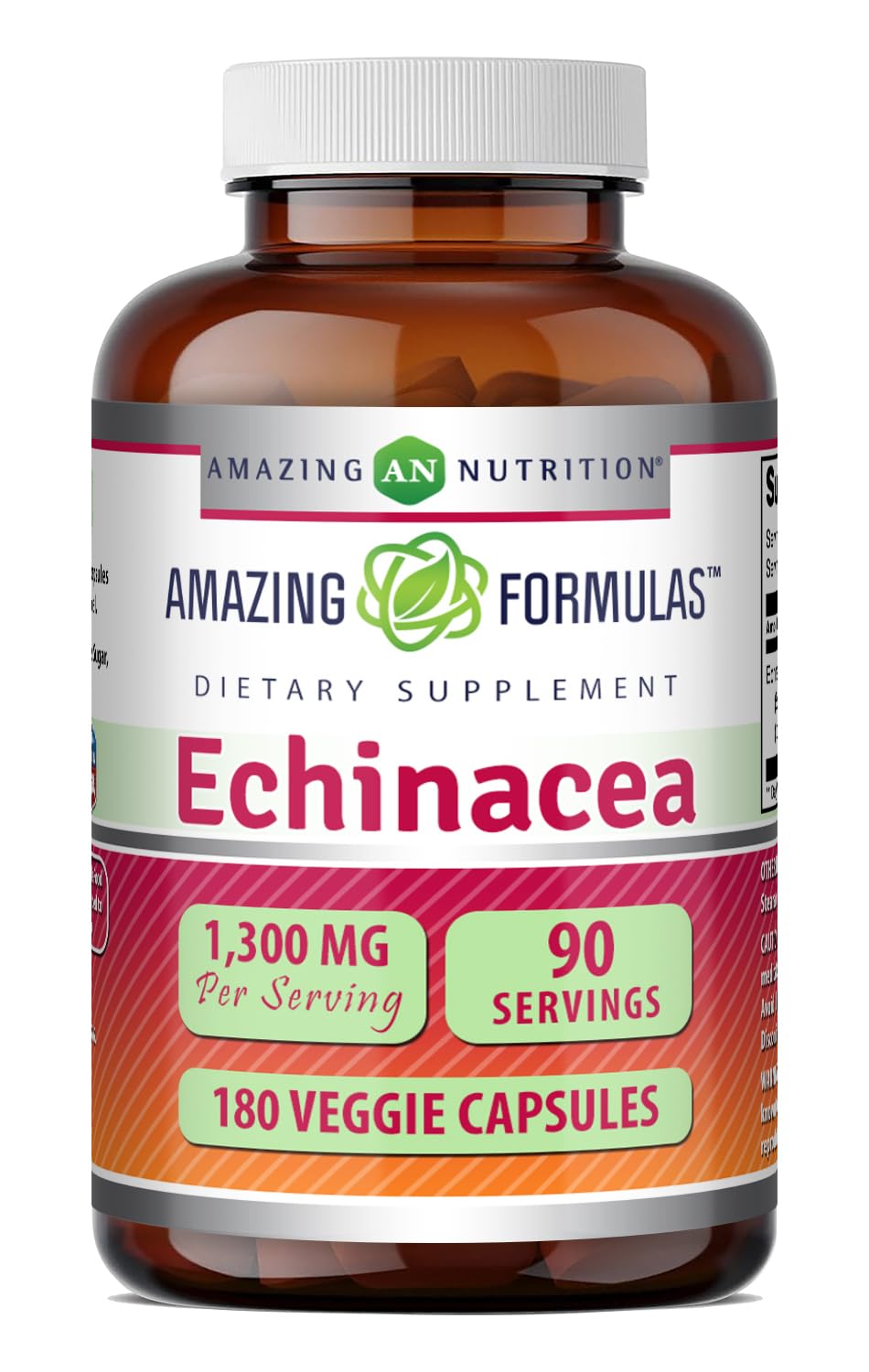 Amazing Nutrition Echinacea 1300 Mg Supplement Capsules, 180 Count