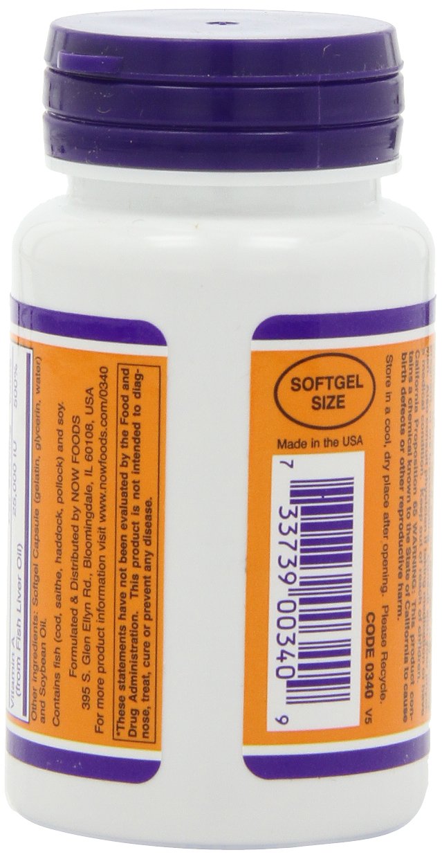 NOW Foods Vitamin A 25,000 IU Softgels, 400-Count