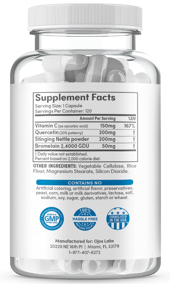 OjosLabs Advanced Histamine Defense Capsule, 120 Capsules