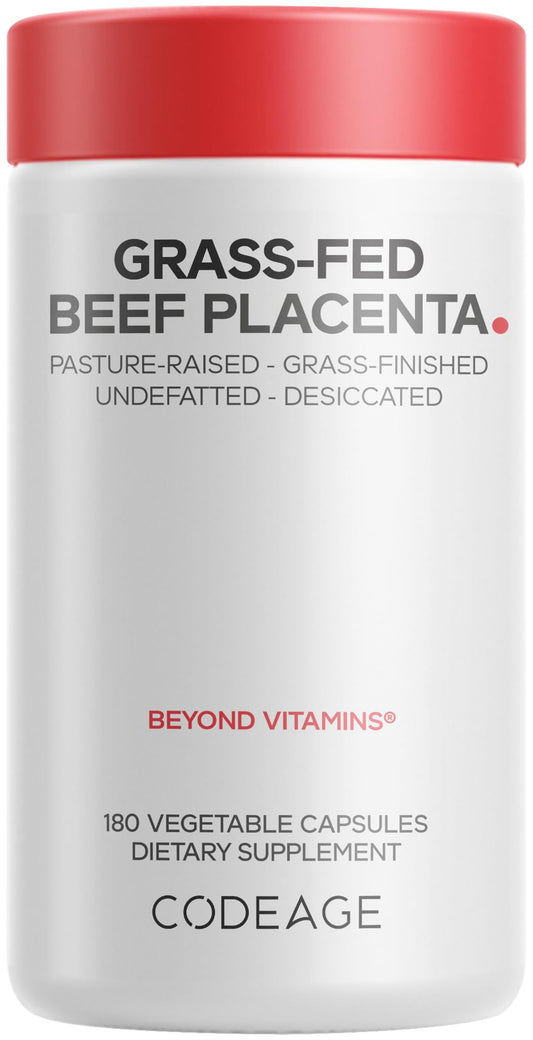 Codeage Grass-Fed Beef Placenta Supplement Capsule, 180 Count