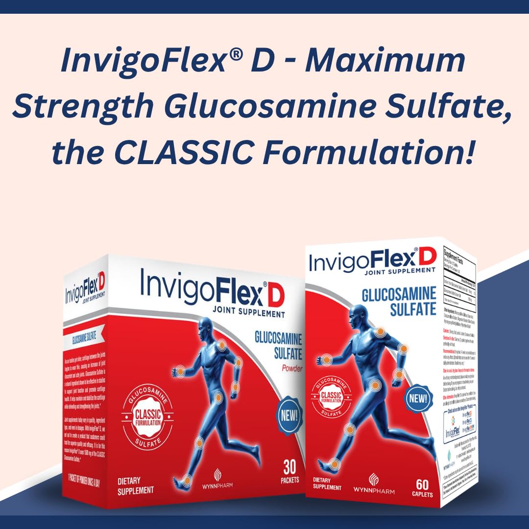INVIGOFLEX Glucosamine Sulfate 1500mg (Classic Formulation) Caplets 120 Count