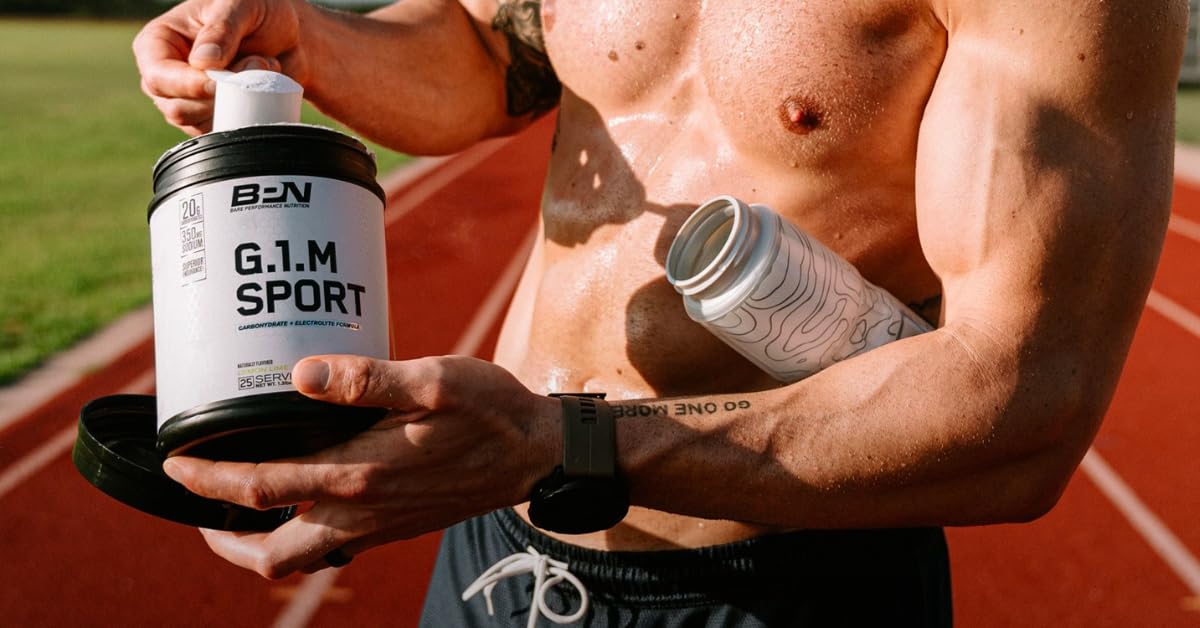 Bare Performance Nutrition BPN G.1.M Go One More Sport Endurance Training Fuel Carbohydrate & Electrolytes Powder Formula, Salted Watermelon, 22 Servings
