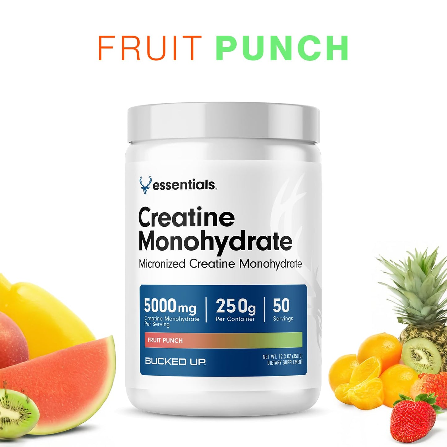 Bucked Up Fruit Punch Creatine Monohydrate Powder 12.3