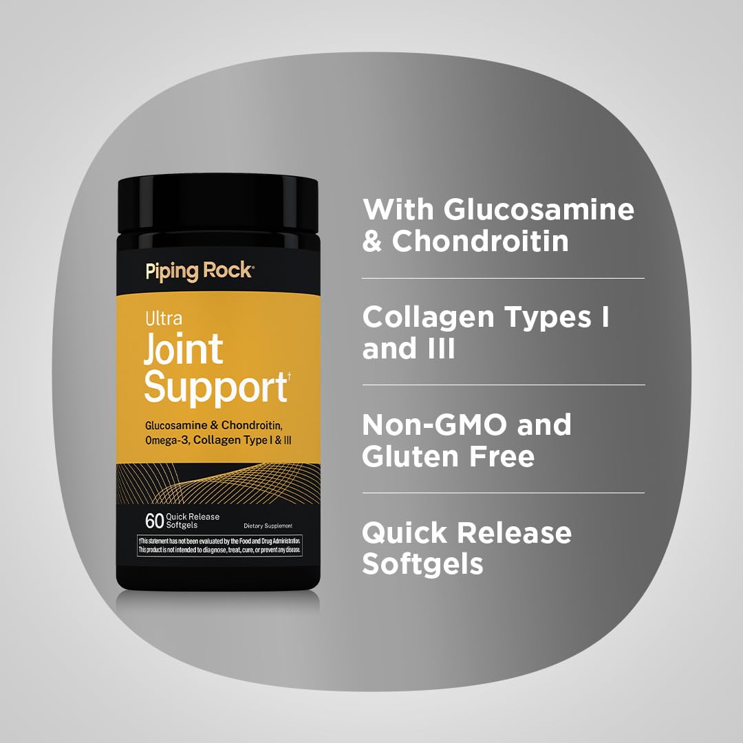 Piping Rock Joint Support Supplement for Women and Men Softgels 60