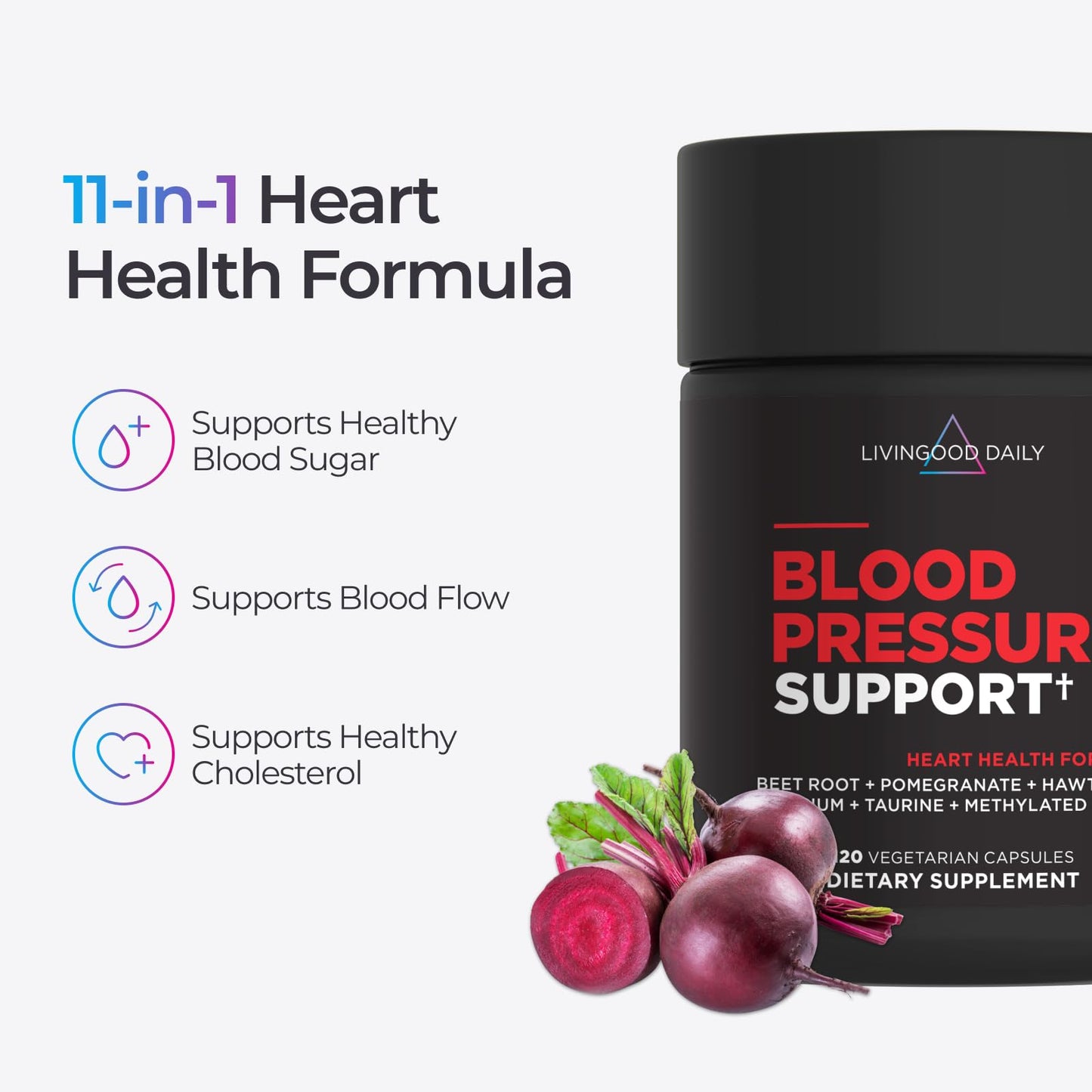 Livingood Daily Blood Pressure Support Capsule, 120 Count