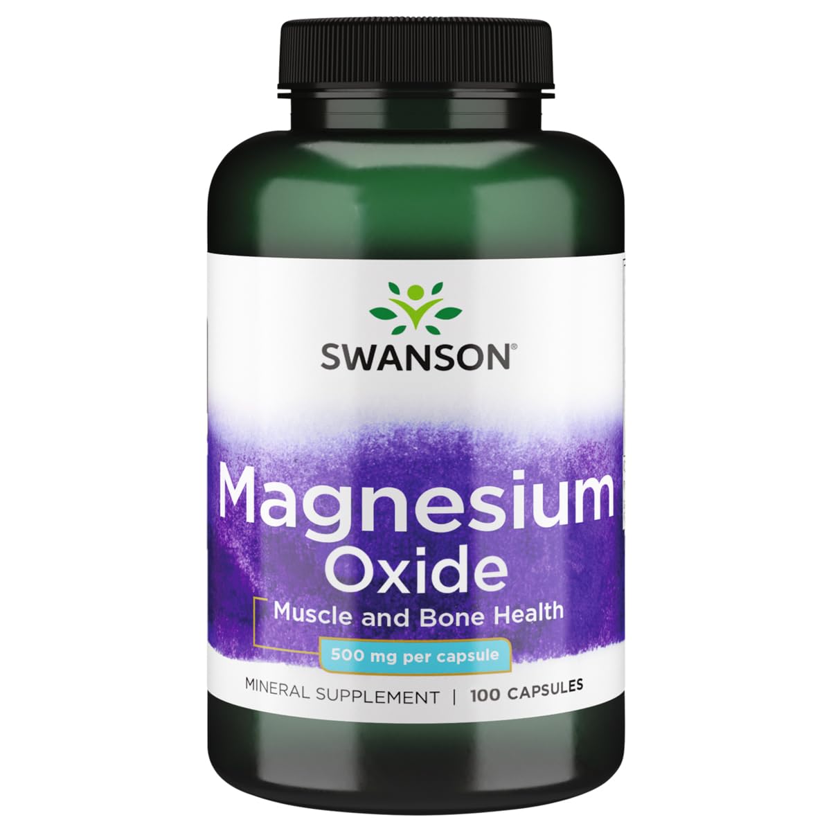 Swanson Magnesium Oxide 500 mg Capsule, 100 Count