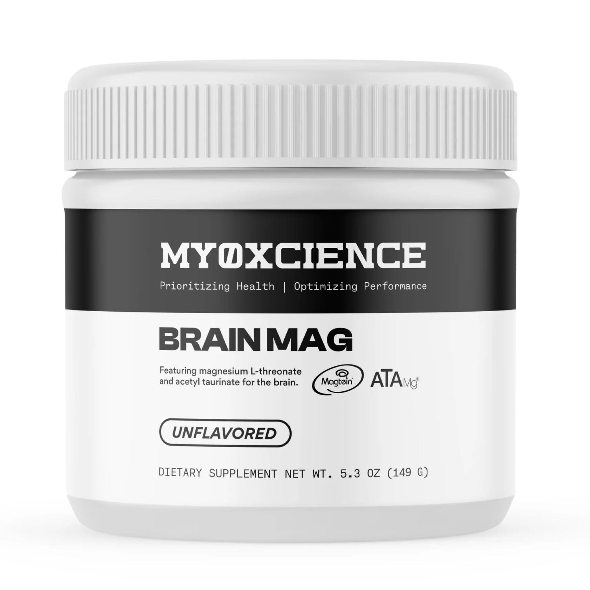 MYOXCIENCE Brain Mag Magnesium L-Threonate Magtein & Magnesium Glycinate Powder, 3.6 oz