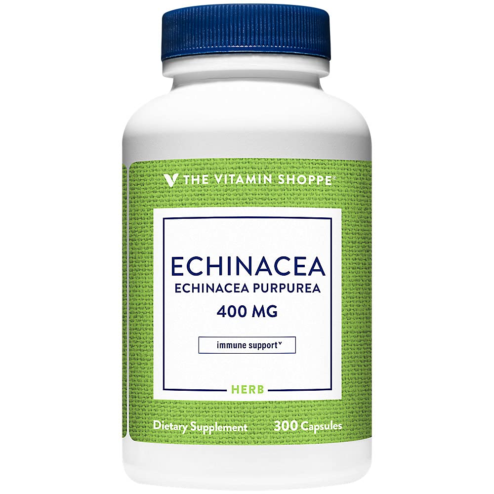 The Vitamin Shoppe Echinacea 400MG Immune System Support, Seasonal Wellness & Respiratory Health Capsules, 300 Count