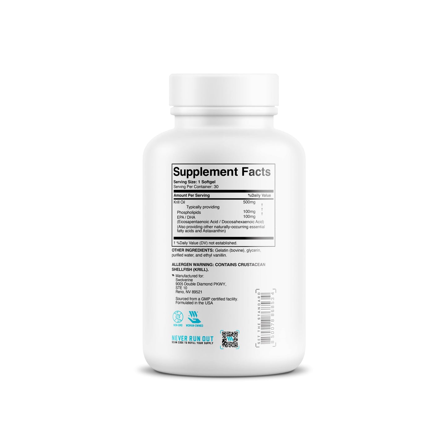 Swolverine Krill Oil Capsule, 30 Count