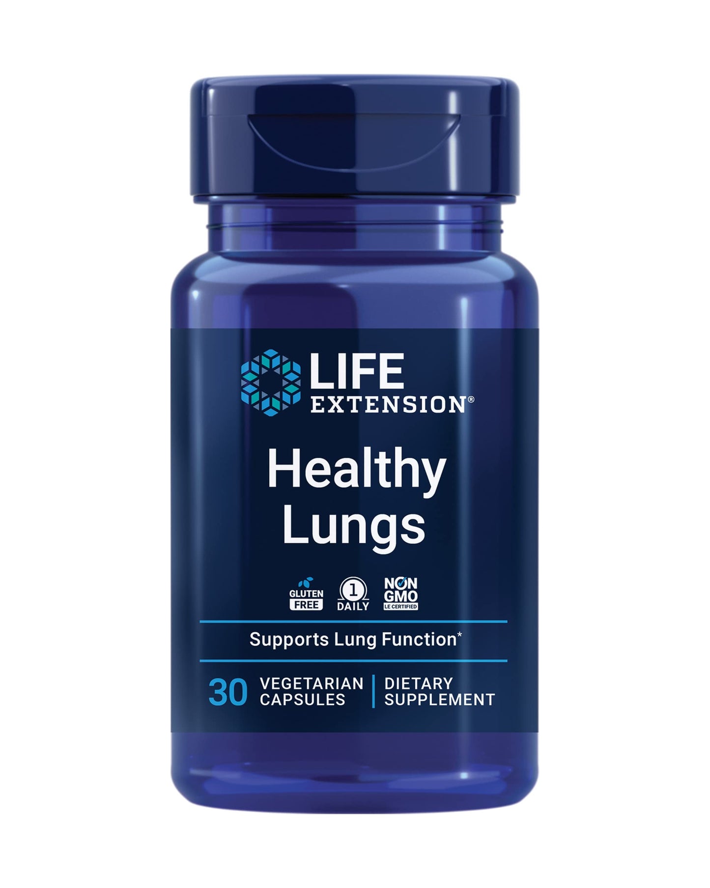 Life Extension Healthy Lungs Respiratory Supplement Lung Protection Boswellia Serrata Saffron Extract Once-Daily Gluten Free Non-GMO Vegetarian 30 Capsules