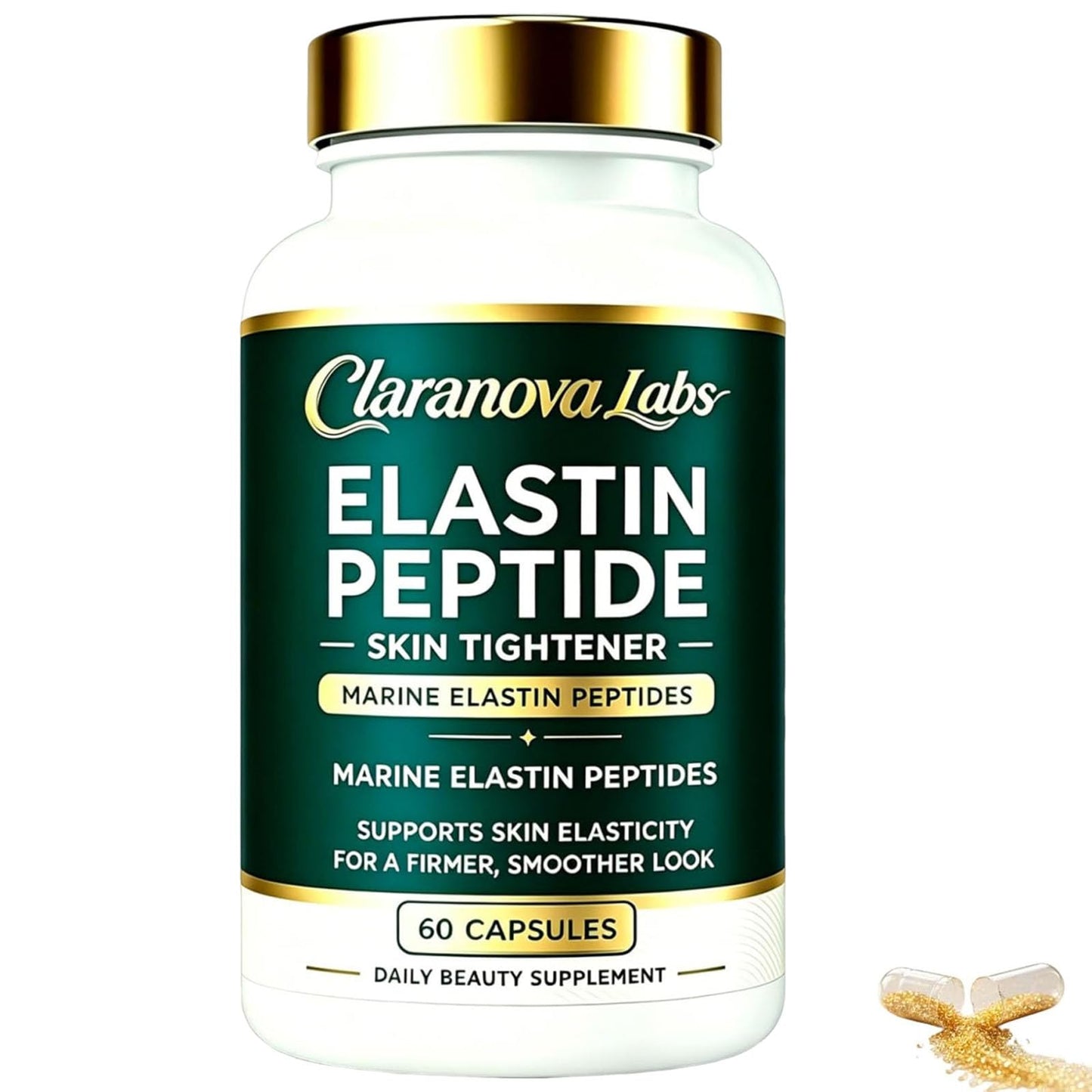 Keikeyo Elastin Peptides Marine Elastin Peptide Skin Tightening Formula from Wild-Caught Fish, Rebuilds Snap-Back, Firms from Within Capsule, 1 Count