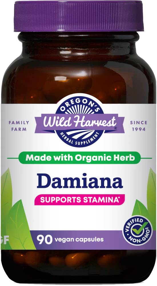 Oregon's Wild Harvest Damiana Organic Herbal Supplement 90 Capsules