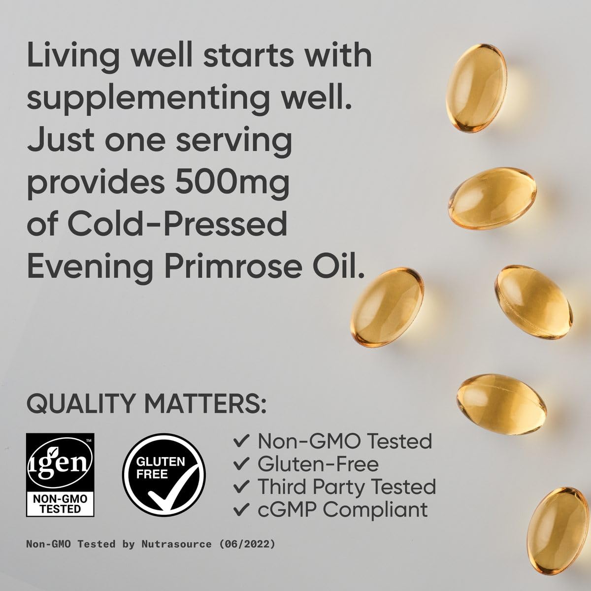Sports Research Evening Primrose Oil 500mg Softgels, 120 Count