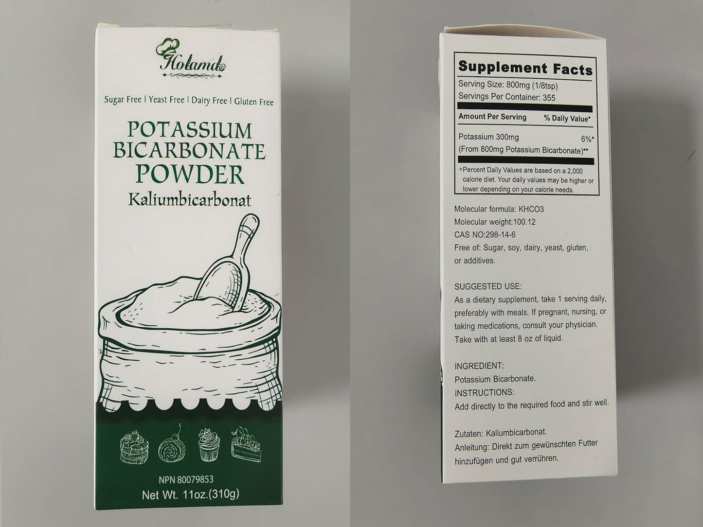 Holamdo Potassium Bicarbonate Powder, 10 oz