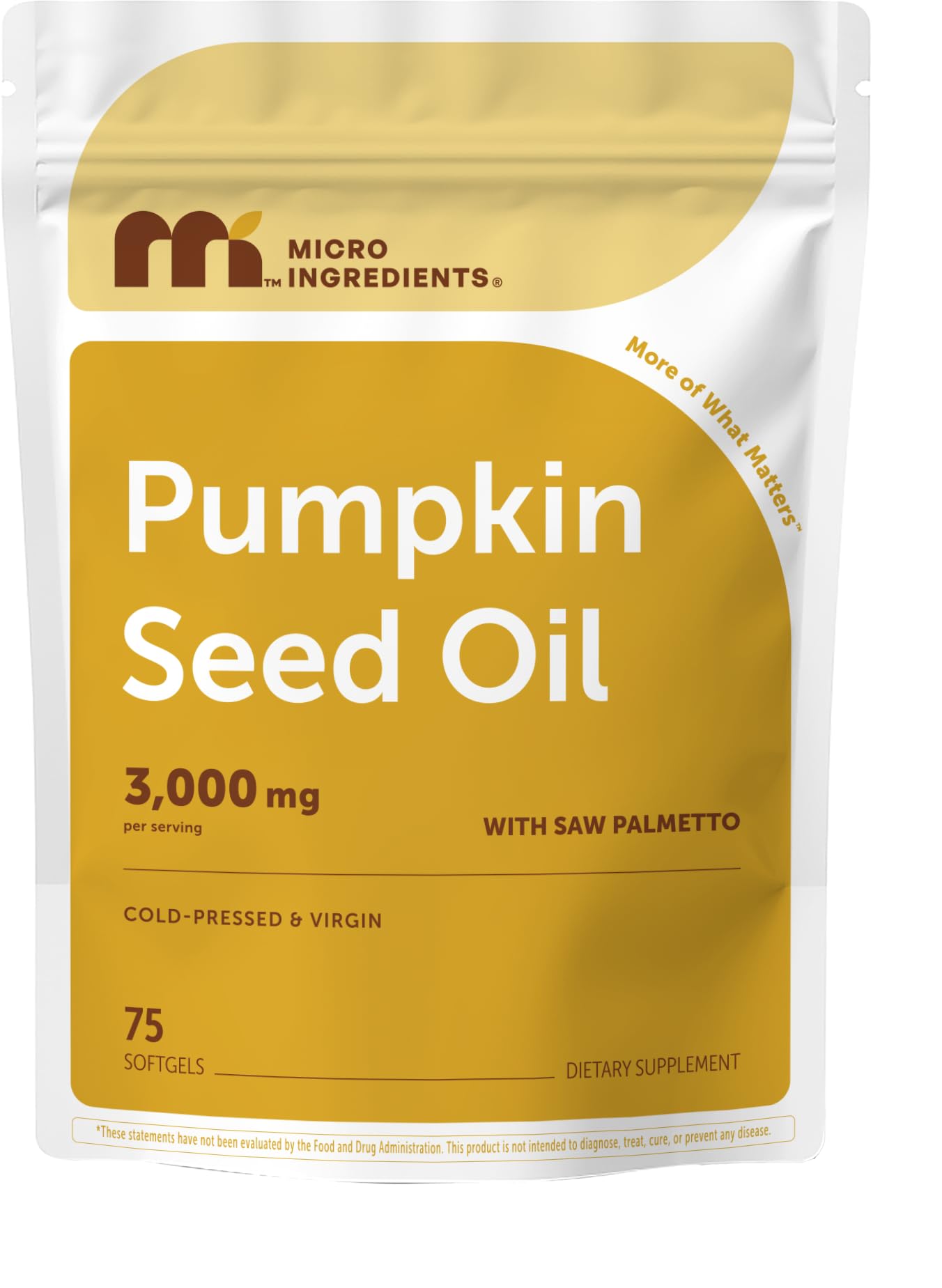 Micro Ingredients Pumpkin Seed Oil with Saw Palmetto Softgels, 75