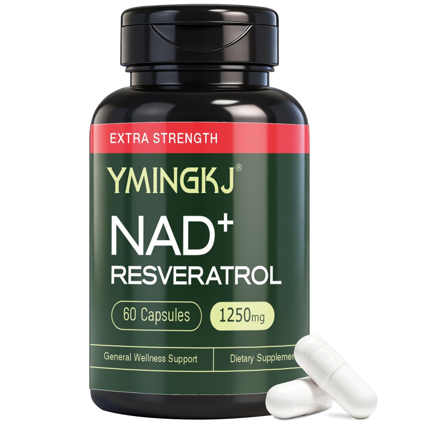 YMINGKJ NAD+ Supplement with Resveratrol 60 Capsules