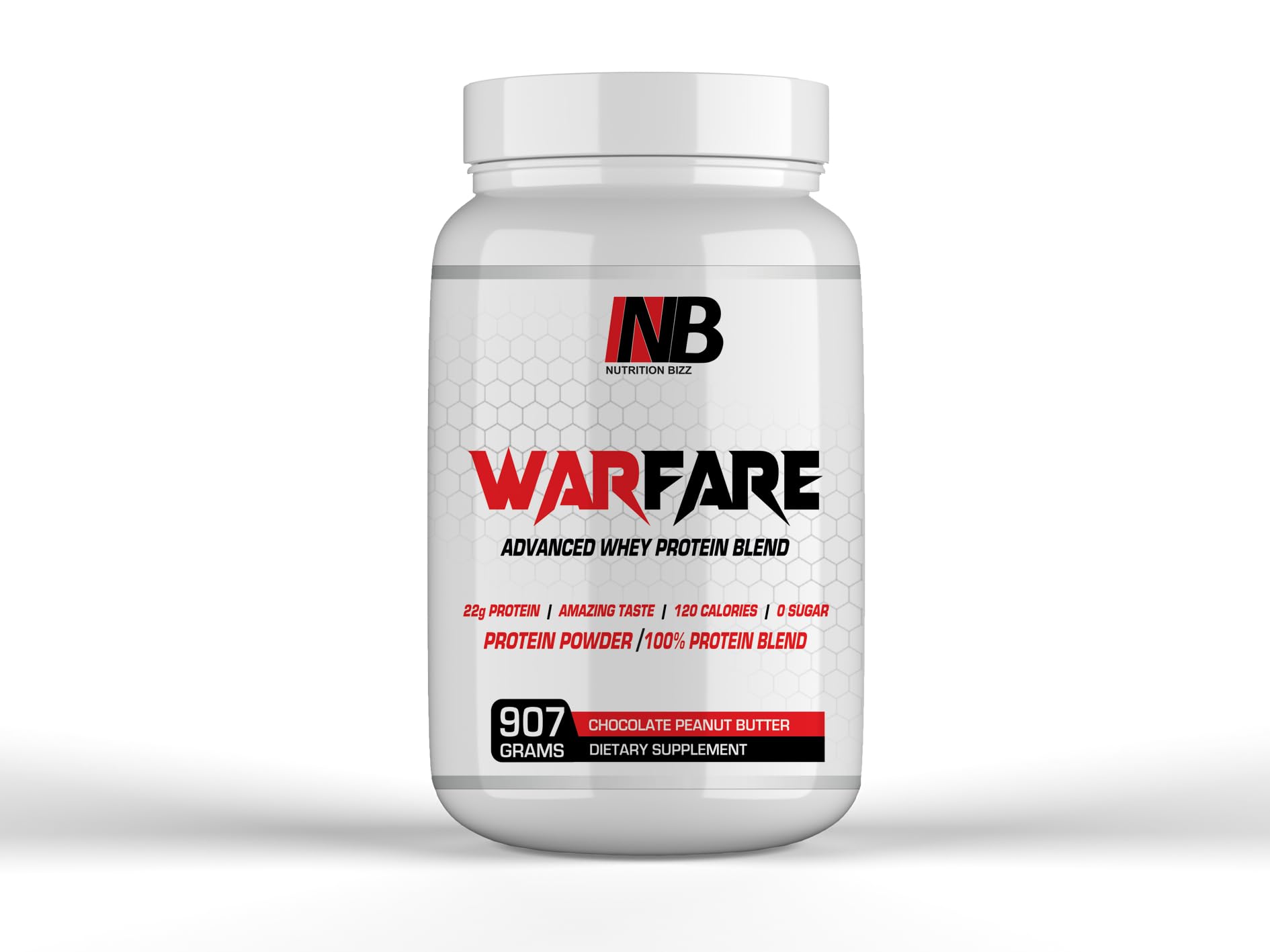 NutritionBizz Warfare 2 lbs Advanced Whey Protein Blend Powder, 32 Servings