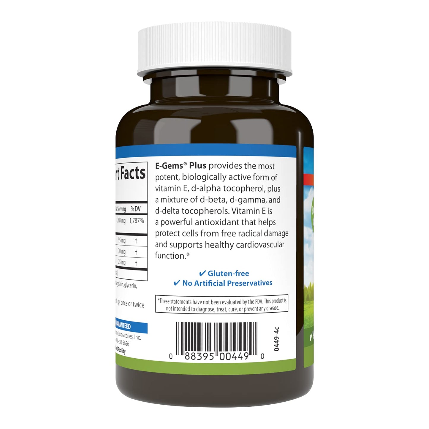 Carlson E-Gems Plus 400 IU Natural-Source Vitamin E Softgels, 140 Softgels