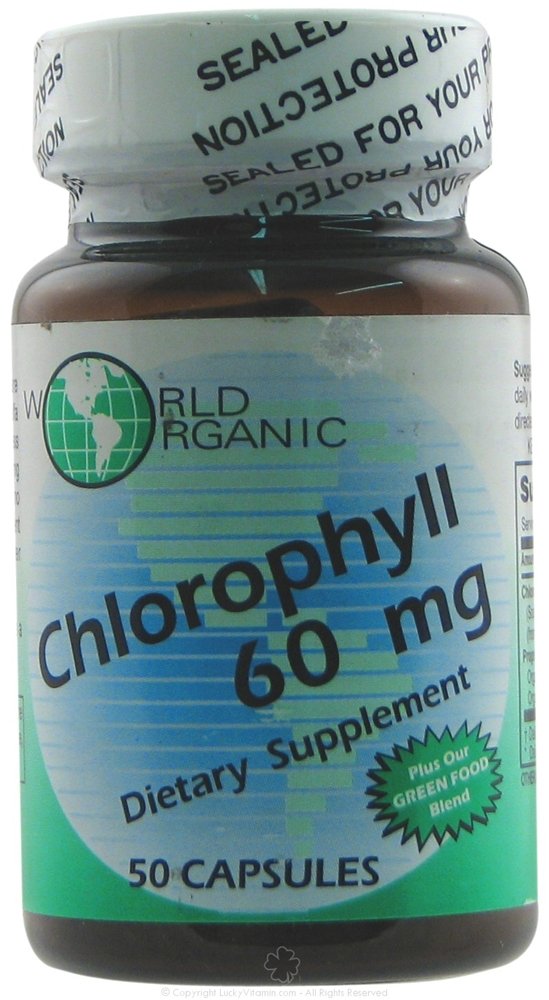 World Organic Chlorophyll 60mg Capsules, 50 Count