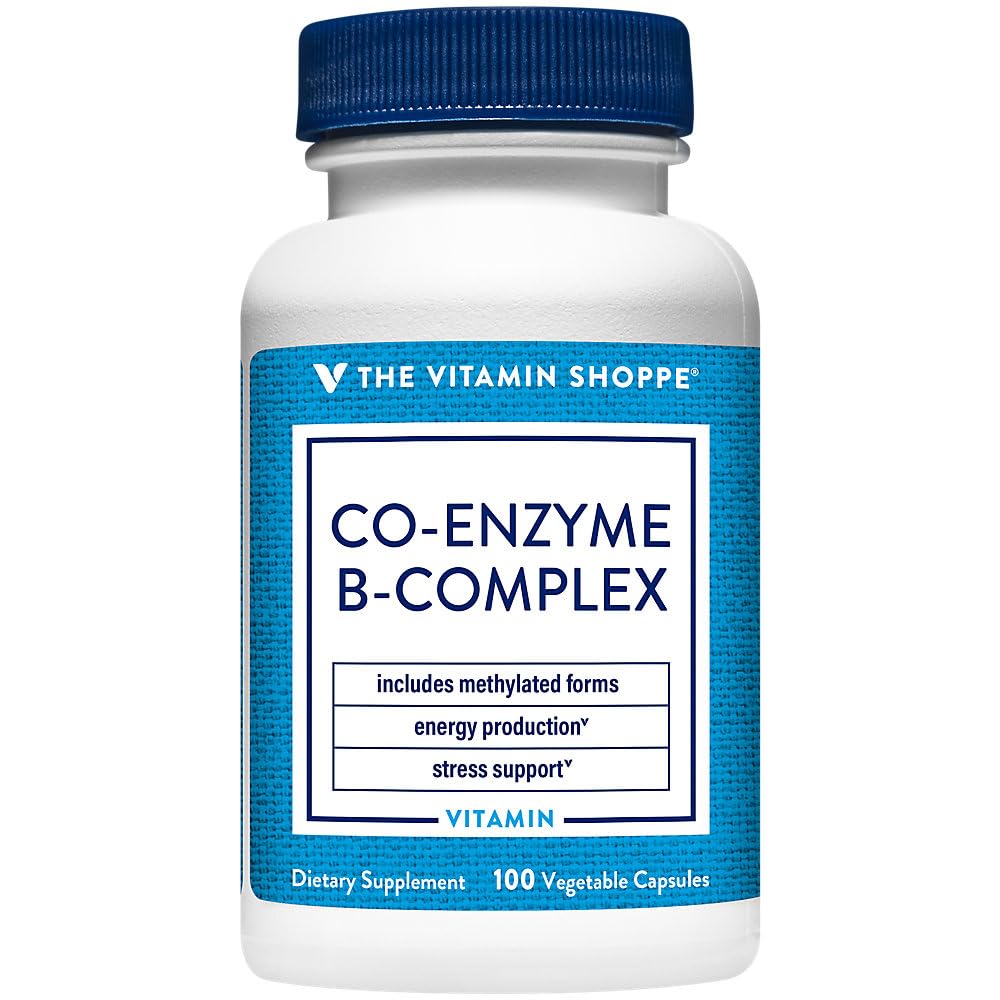 The Vitamin Shoppe Co-Enzyme B-Complex - Activated B Vitamins | Energy & Stress Support Vegetarian Capsules, 100 Count